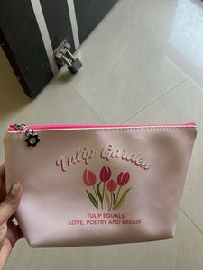 Cute Pink Tulip Garden Pouch
