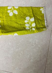 Green Leaf Print Kurta