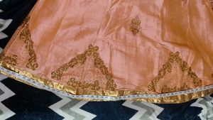 Elegant Peach Embroidered Gown for womern &amp; girls.