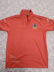 Men's Red Graphic Polo T-Shirt
