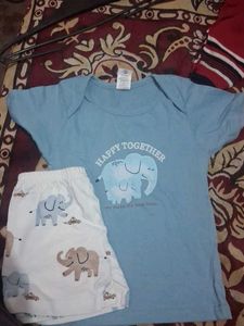 Cute Elephant Baby Romper Set