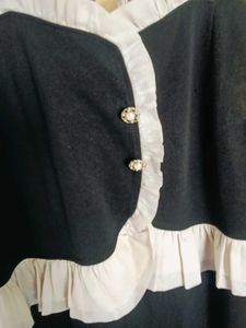 Navy Blue Square Neck Midi Dress