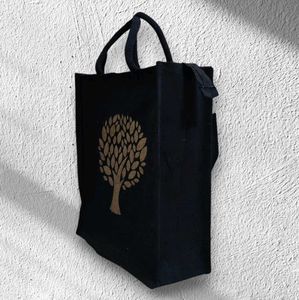BEAUTIFUL CANVAS BLACK TOTE/LUNCH BAG