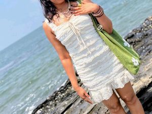 White midi Dress for beach wear