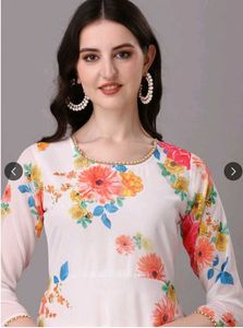 Floral Print Kurta with dupatta