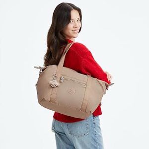 Kipling Beige Nylon Satchel Bag