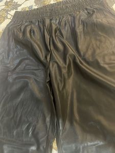Wide-leg Faux Leather Pants