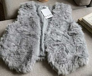Grey Faux Fur Gilet Vest