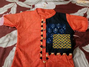 elegant orange kurti
