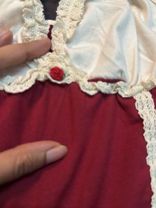 Burgundy Lace Trim Cami Top