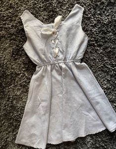 Striped Lace-Up Summer Dress