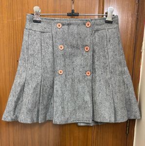 Korean Pleated Mini Skirt with front slit