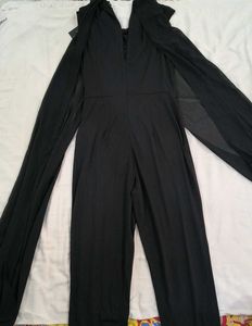 Elegant Black Jumpsuit with Cape