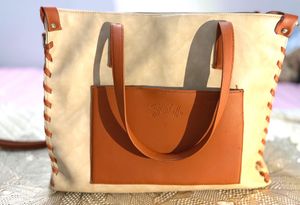 Stylish Two-Tone Tote Bag