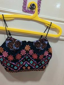 Boho Embroidered Crop Top