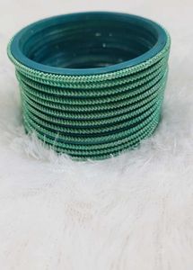 12 Stackable Teal Bangles