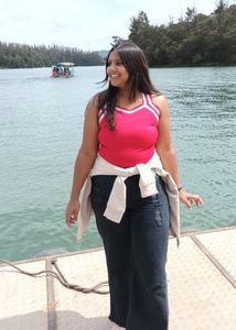 Red Criss Cross Back Top