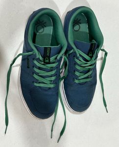 Benetton Men's Blue Canvas Sneakers