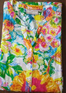 Multi Colour Floral Cotton Kurta