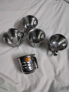 Set of 5 Stainless Steel Cups