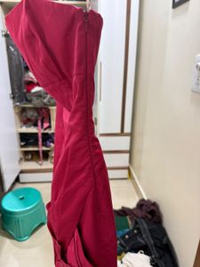 Hot Pink Strapless Bubble party Dress