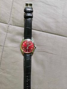 hmt janta numbr Classic Red Dial Watch with Black
