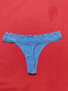 Blue Lace Thong Panty – M