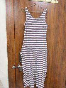 Striped Sleeveless Midi Dress