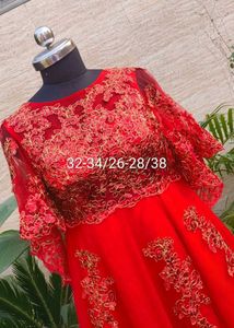 Stunning Red Embroidered Gown ❤️