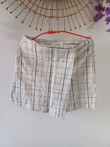 4CUS Plaid Wrap Skirt with attached short