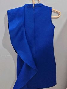 Blue Gown with Rose Embroidery