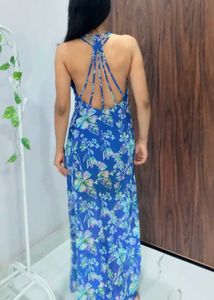 Blue Floral Maxi Dress