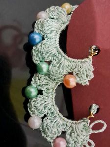 Handmade Crochet Earrings with Pearls