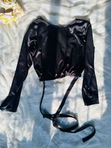 Velvet Wrap Around Crop Top