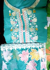 Elegant Teal Embroidered Kurti Set