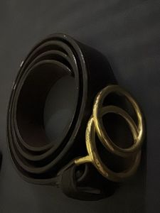 Classic Black Belt with Double Ring Buckle
