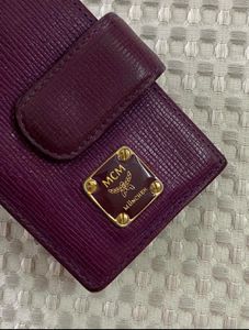 Authentic MCM Purple Leather Wallet + Card holder