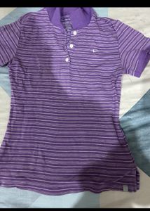 Nike Purple Striped Polo Shirt