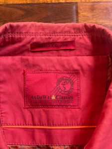 Men's Red Harrington Casual Zip up Jacket