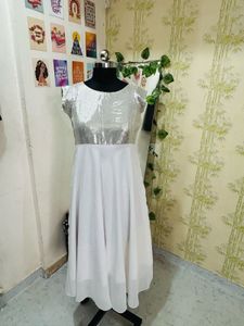 Sparkly Top White Maxi Dress