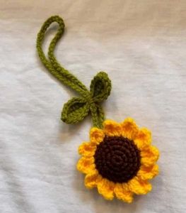 Crocheted Sunflower Hair Clip