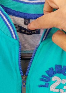 Teal &amp; Gray Zip-Up sleeveless Jacket