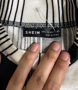 SHEIN Rare Find Striped High Neck Top