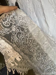 Embroidered Kurta with soft printed duptta