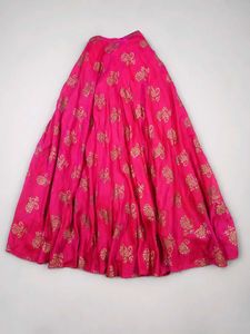Elegant Ivory and Pink Brocade Gown