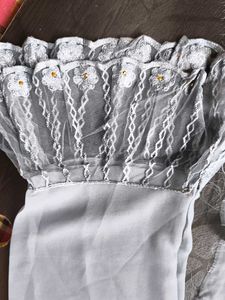 SEMI STITCHED EMBROIDERY AND STONE DRESS