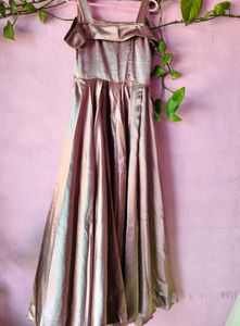Satin off shoulder gown
