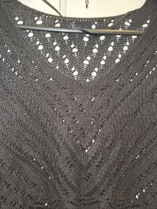 Black Crochet Knit Sweater
