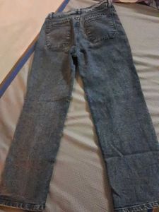 Embroidered Acid Wash Denim Jeans