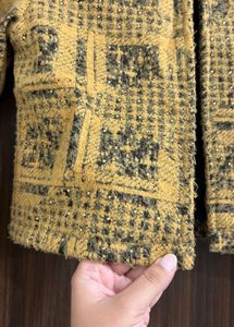 Stylish Yellow Checked Jacket